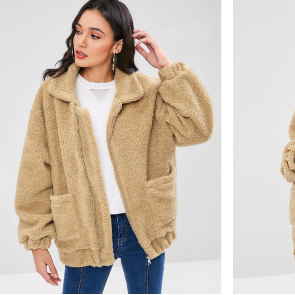 ZAFUL Camel Brown Teddy Bear Jacket